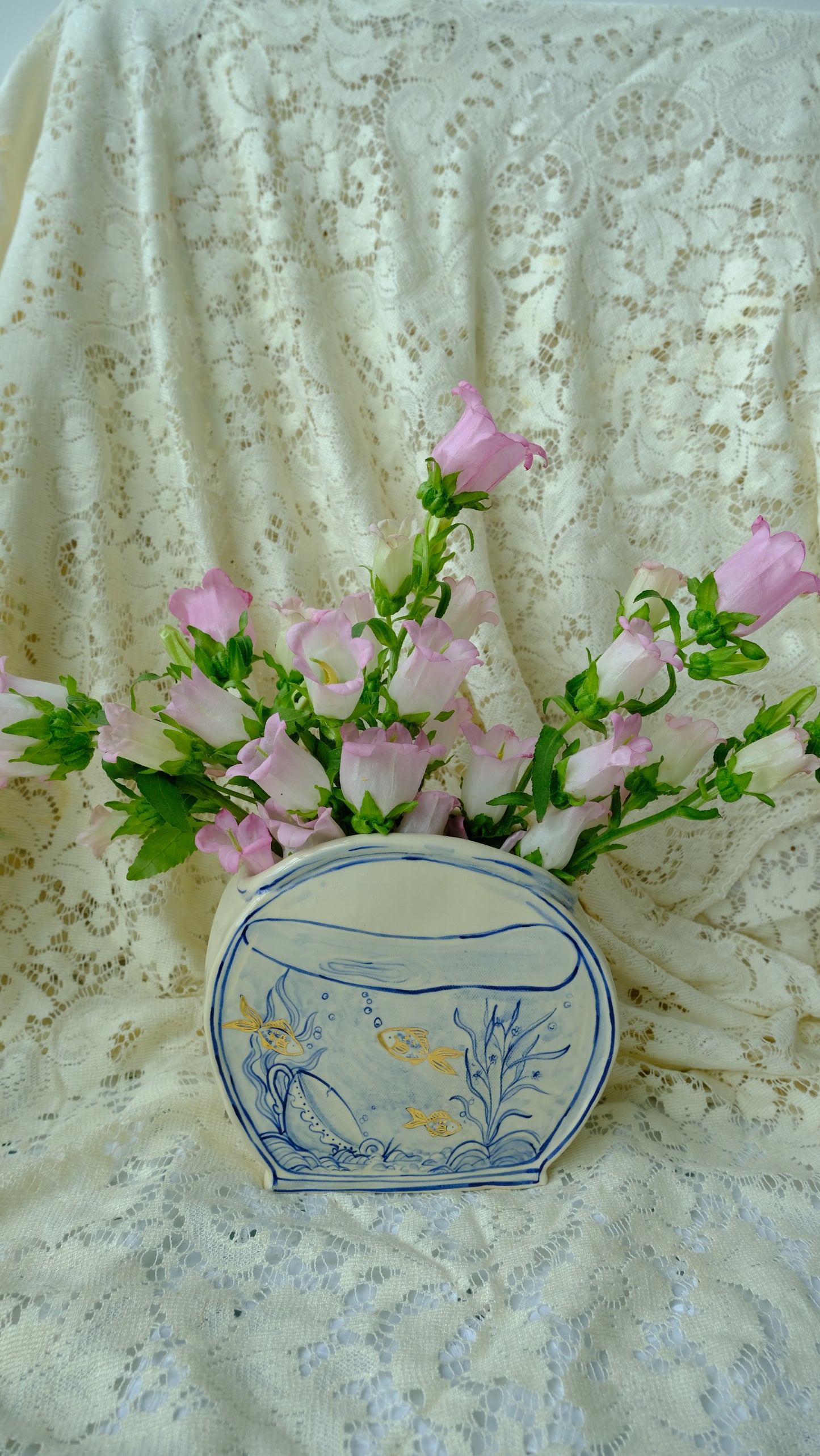 Gold Fish Bowl Vase
