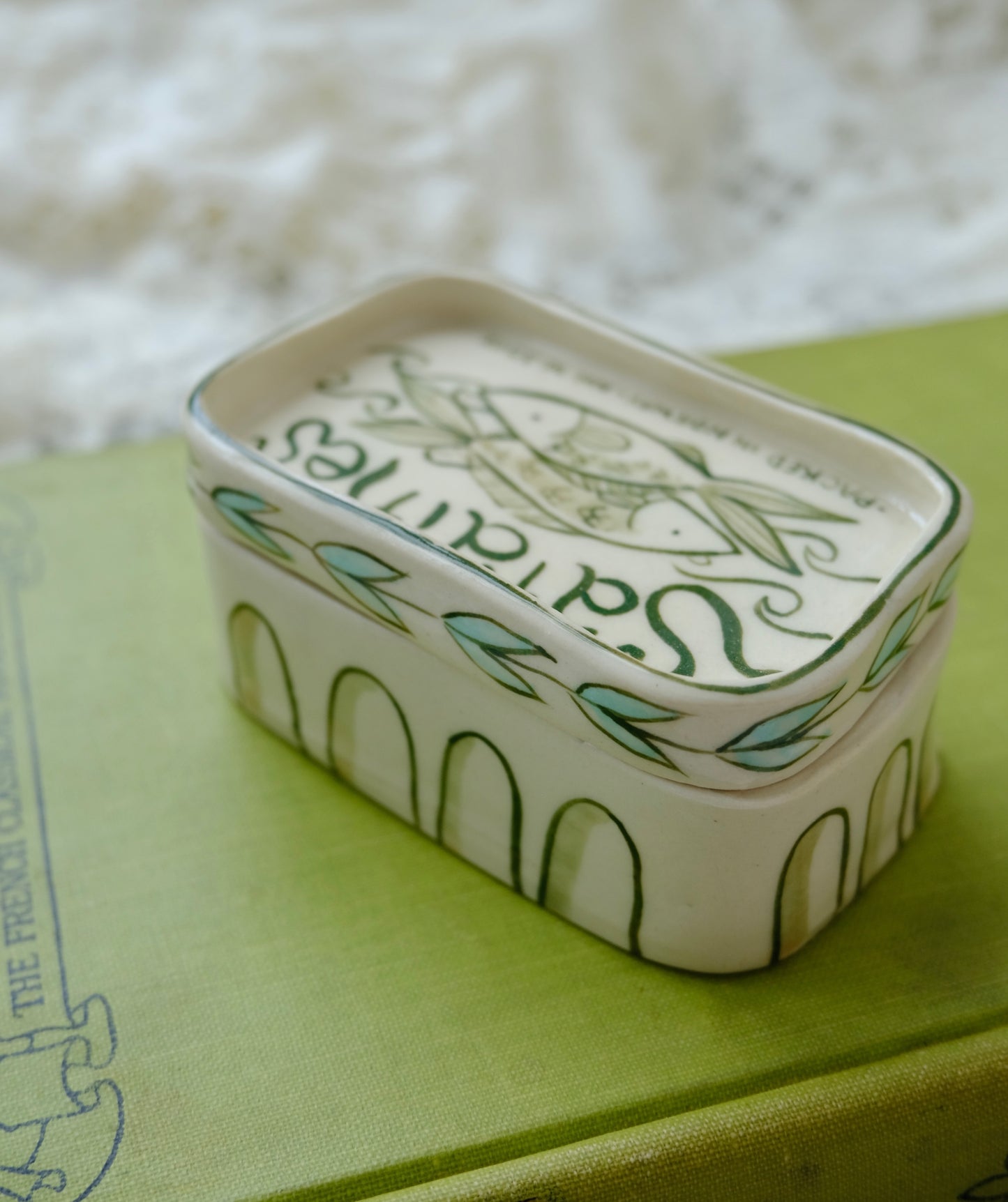 Classic Green Sardines Trinket Box