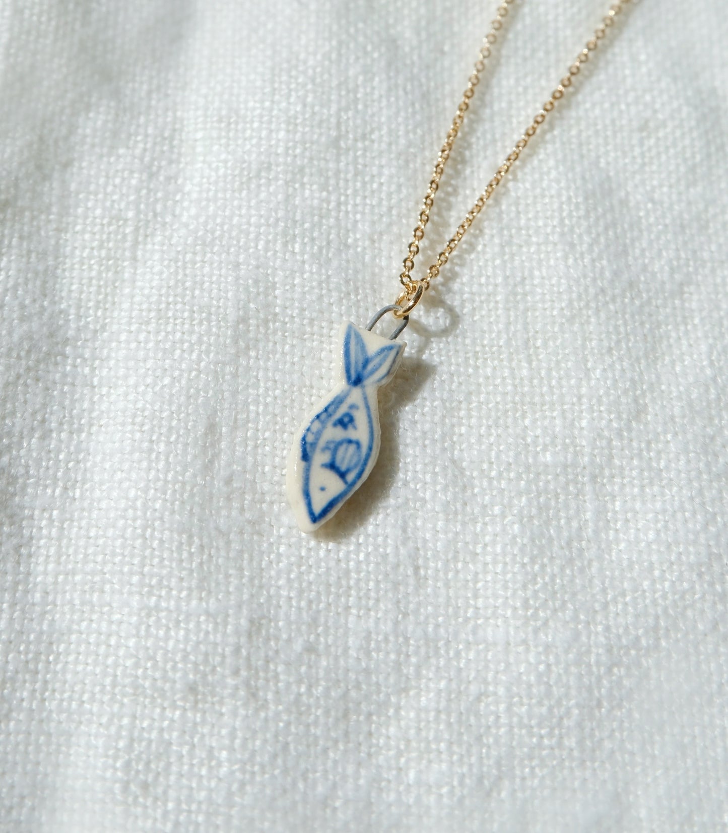 Dainty Blue Minnow Pendant