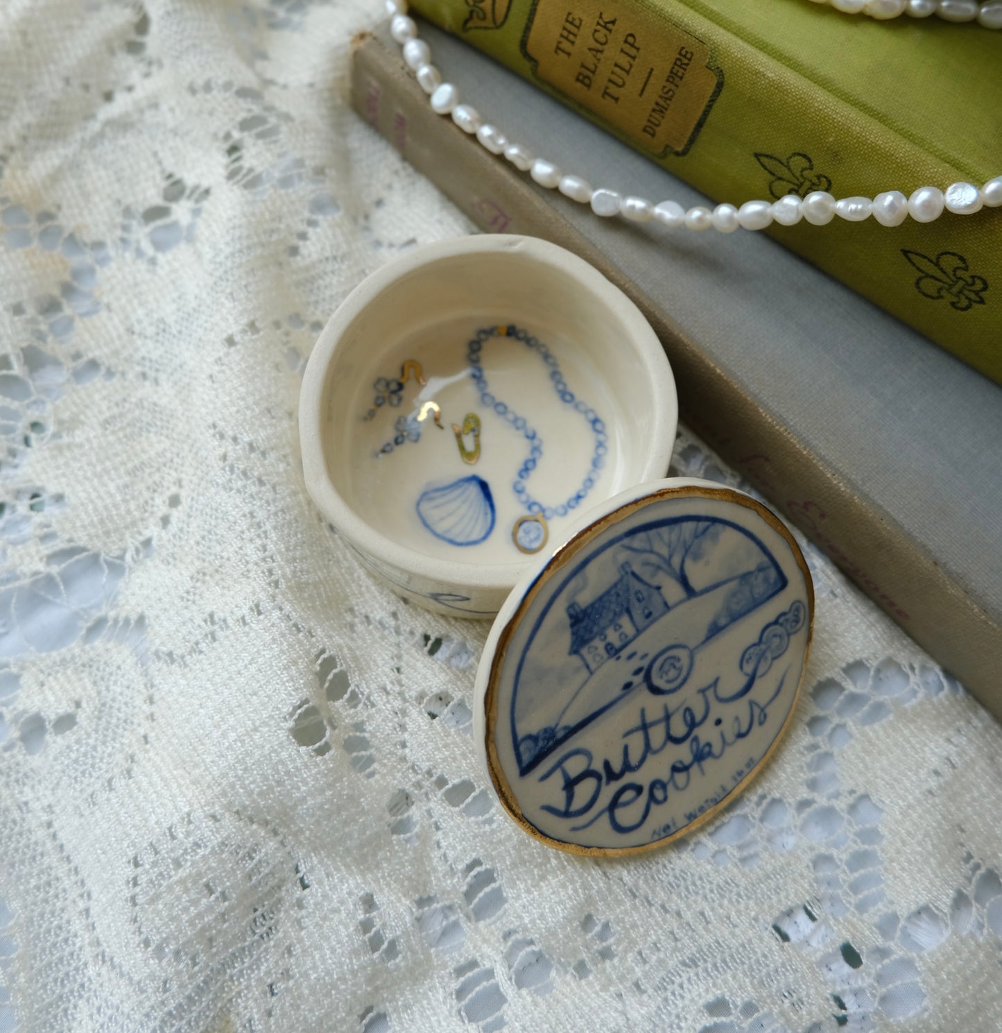 Golden Butter Cookies Trinket Box