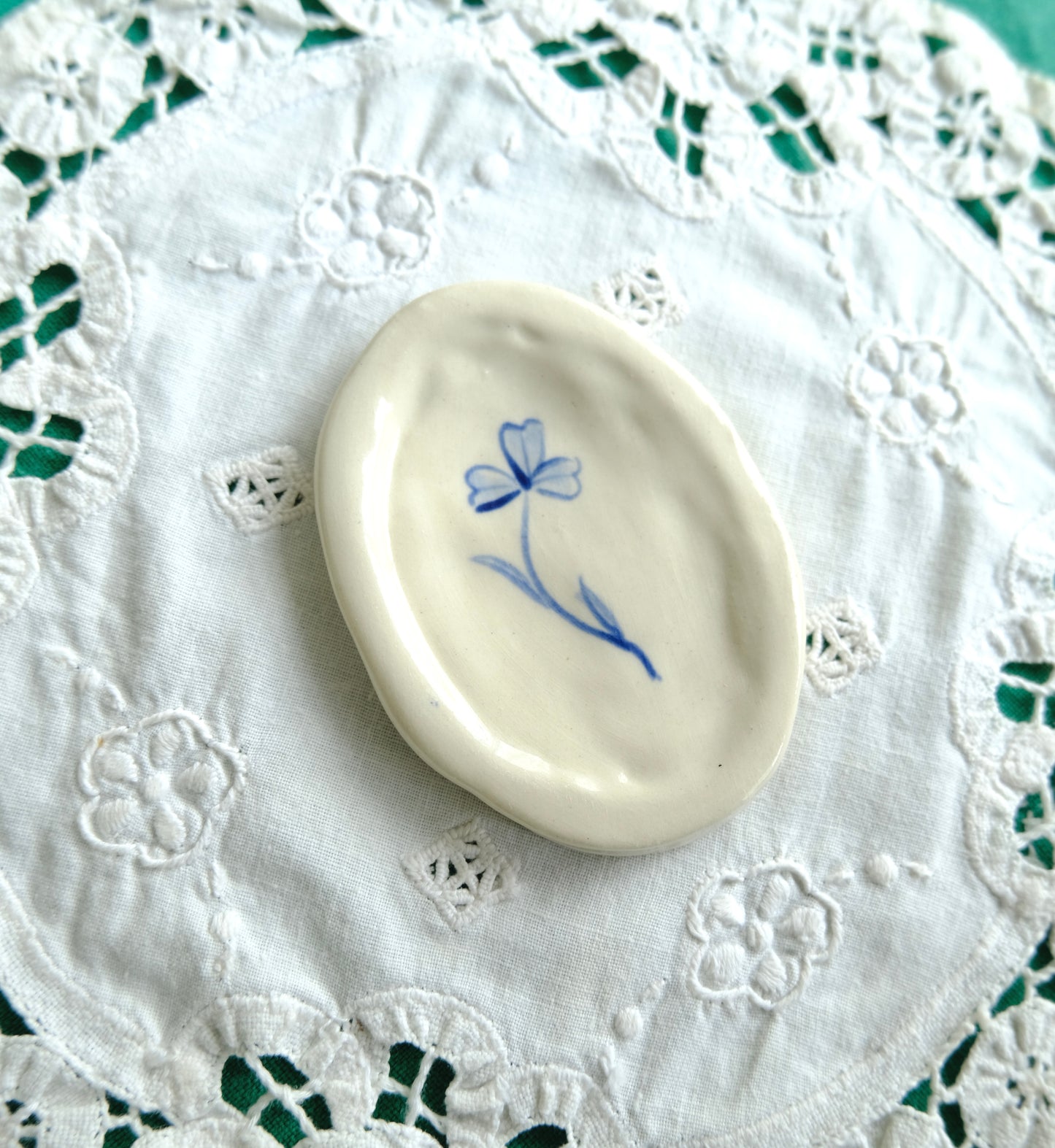 Blue Clover Trinket Plate