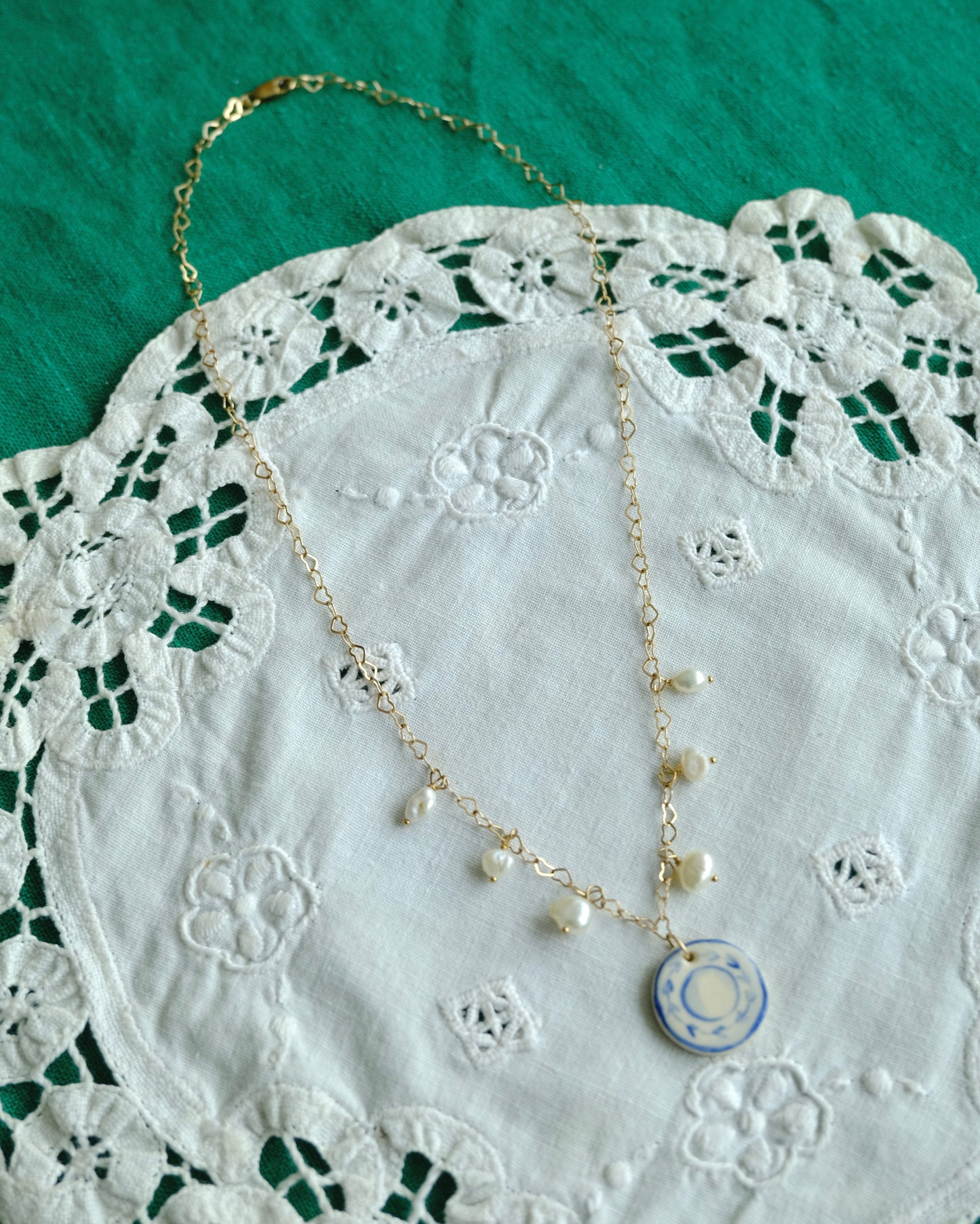 Dinner Plate Gold Filled Pearl Necklace