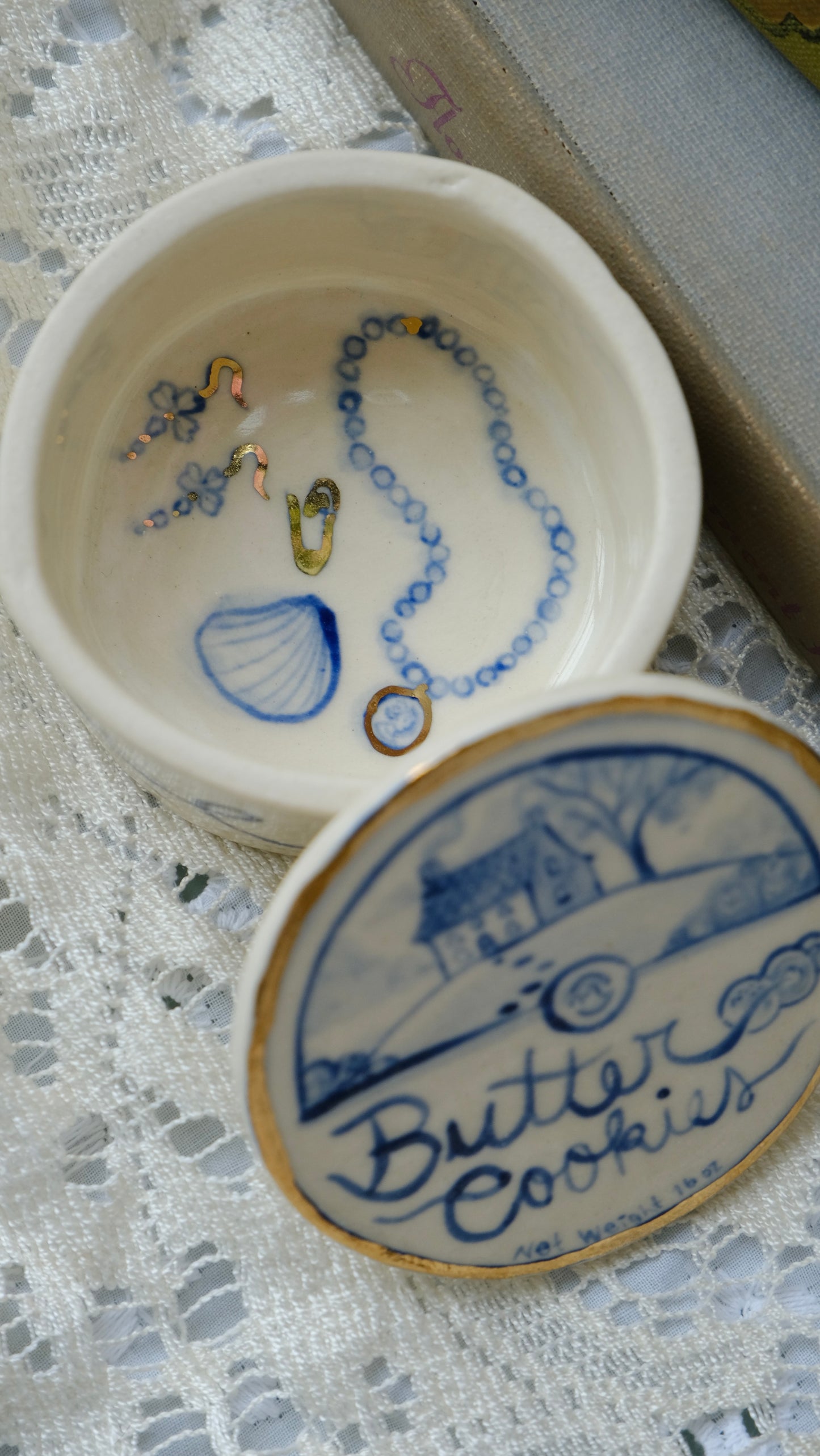Golden Butter Cookies Trinket Box