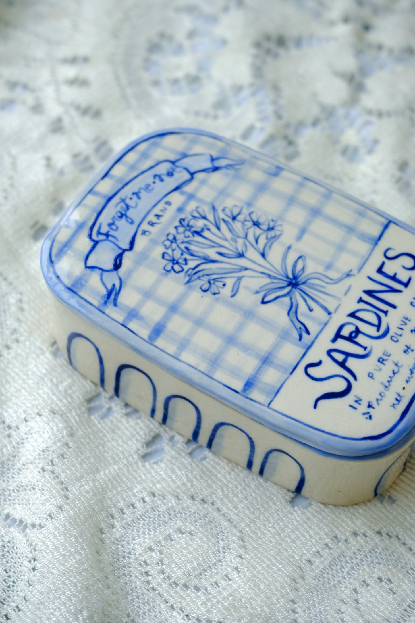 Forget Me Not Sardine Jewelry Box