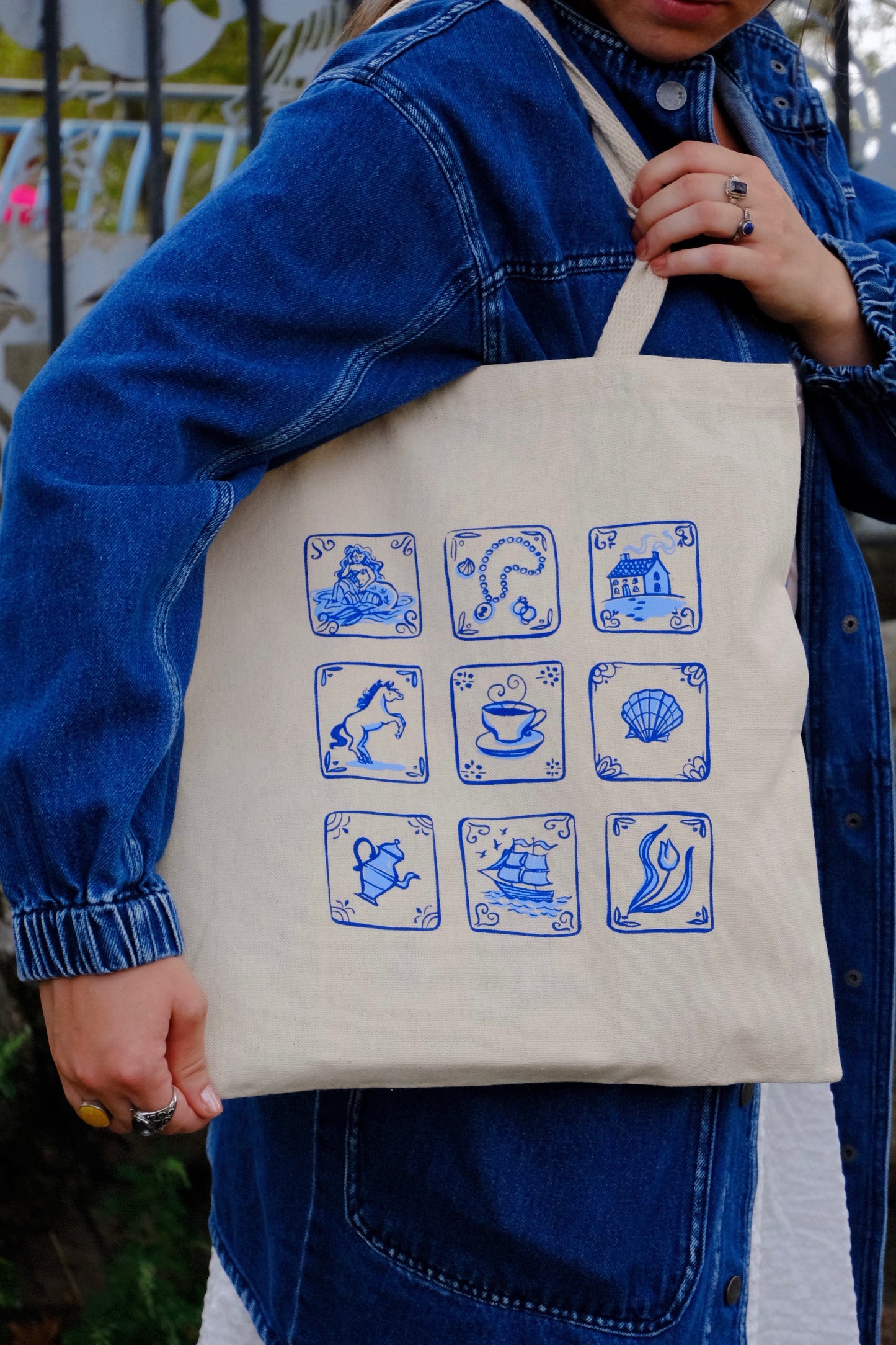 Storybook Tile Tote Bag