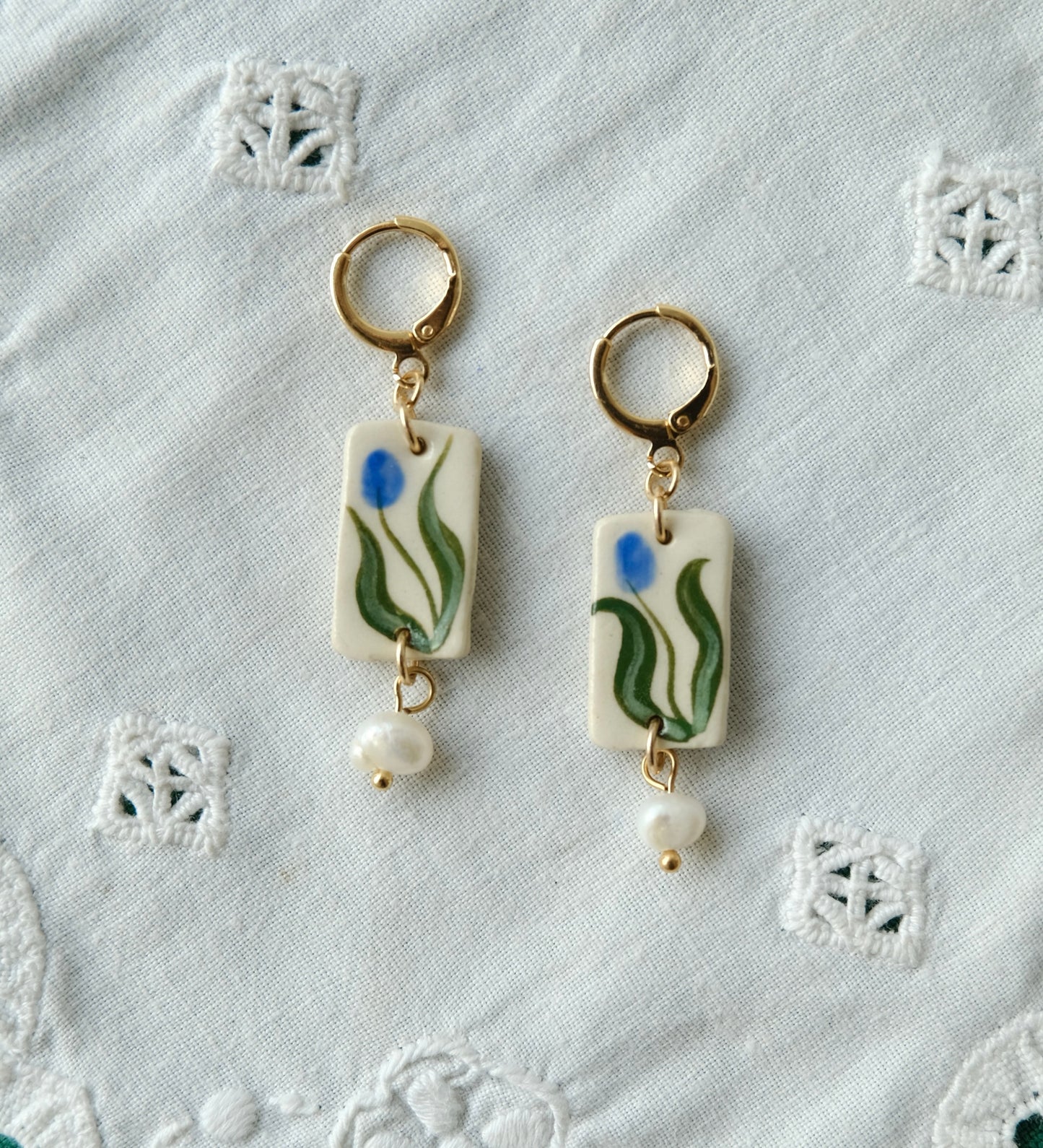 Blue Tulip Earrings