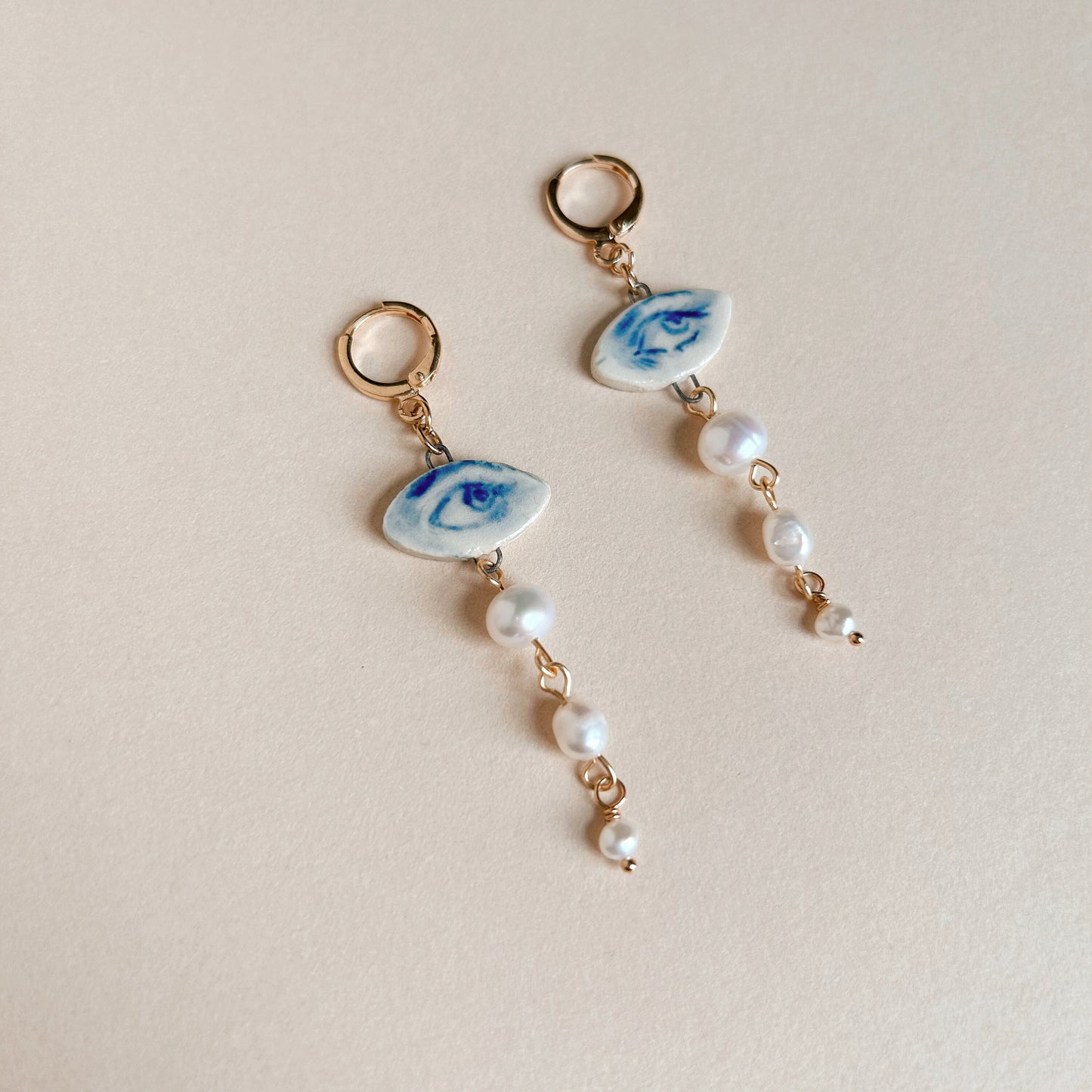 Lover’s Eye Handpainted Ceramic Earrings