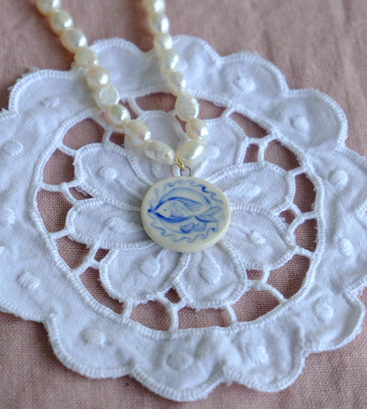 Fish Dinner Pearl Necklace