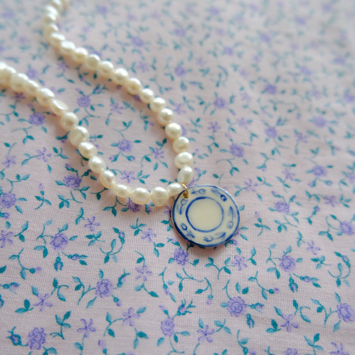 Blue Dinner Plate Pearl Necklace
