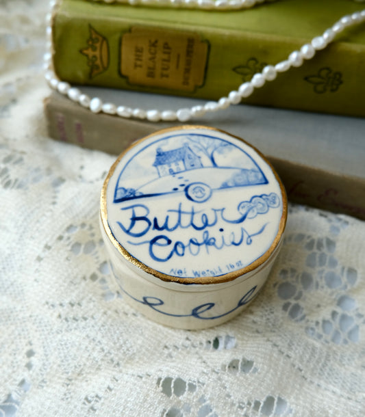 Golden Butter Cookies Trinket Box