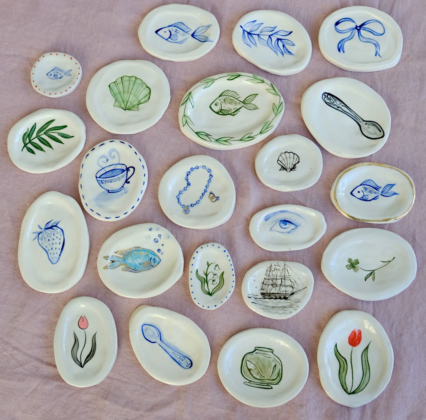 April One of a Kind Trinket Plates