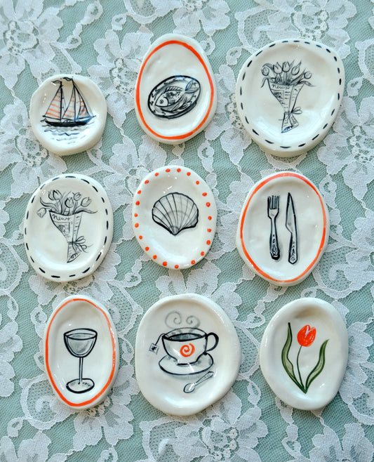 Black and Red Trinket Plates