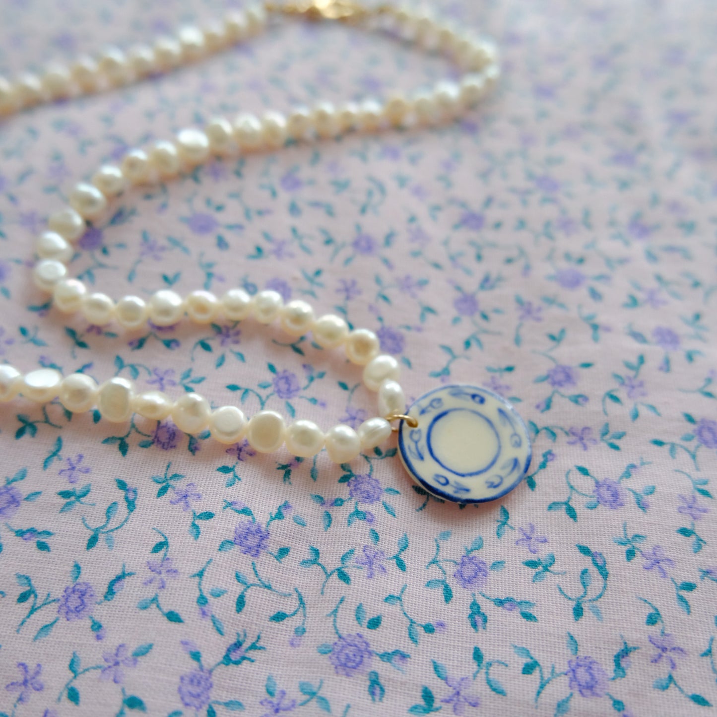 Blue Dinner Plate Pearl Necklace
