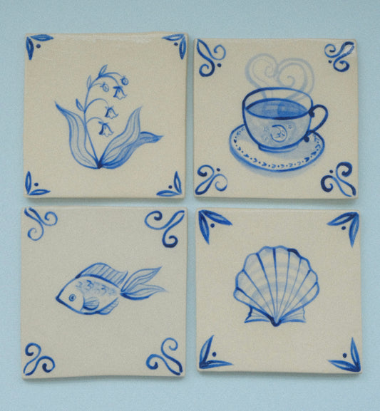 Blue Delft Tile Set