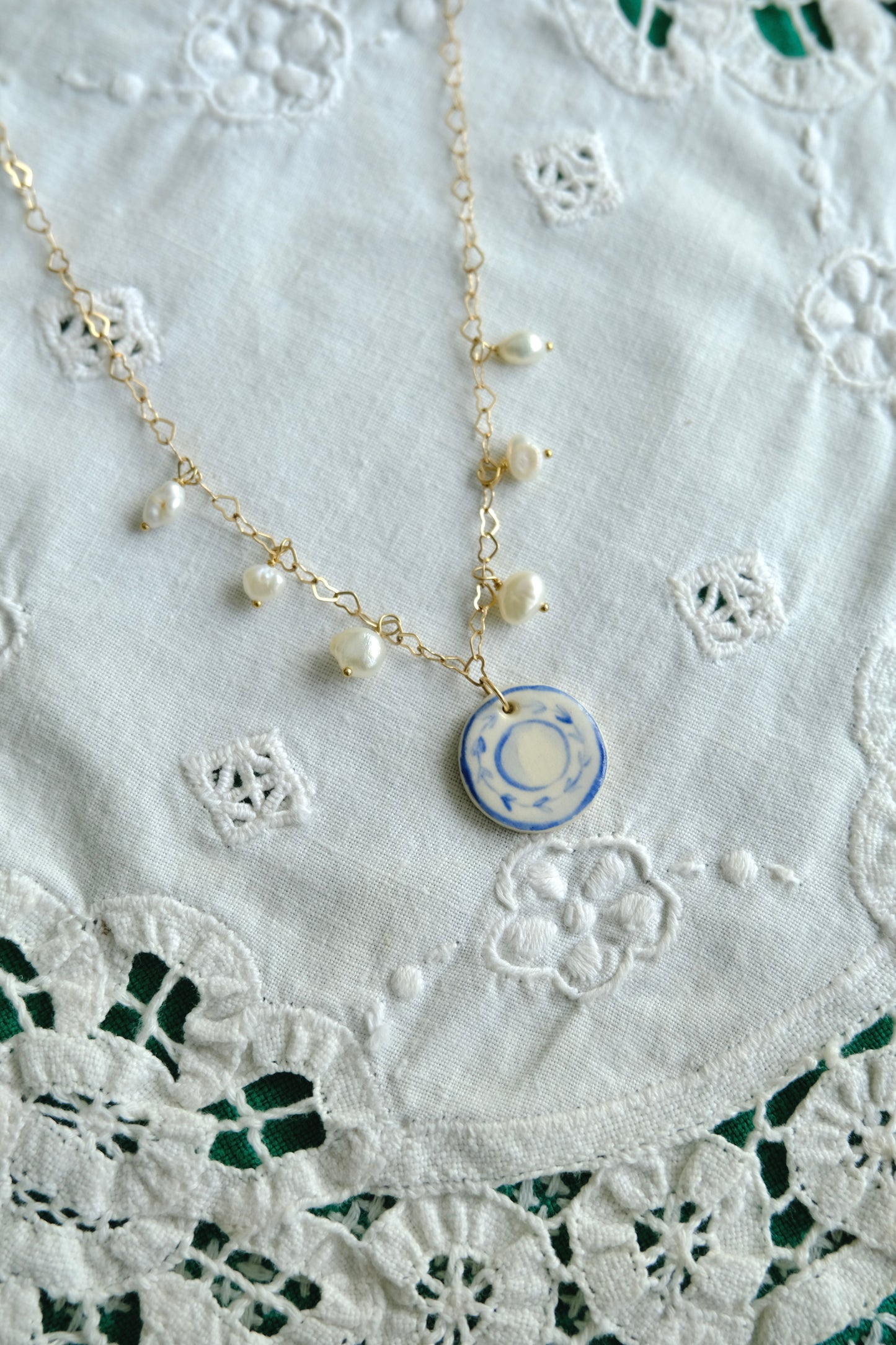 Dinner Plate Gold Filled Pearl Necklace