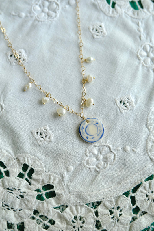 Dinner Plate Gold Filled Pearl Necklace