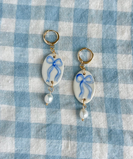 Baby Blue Bow Earrings