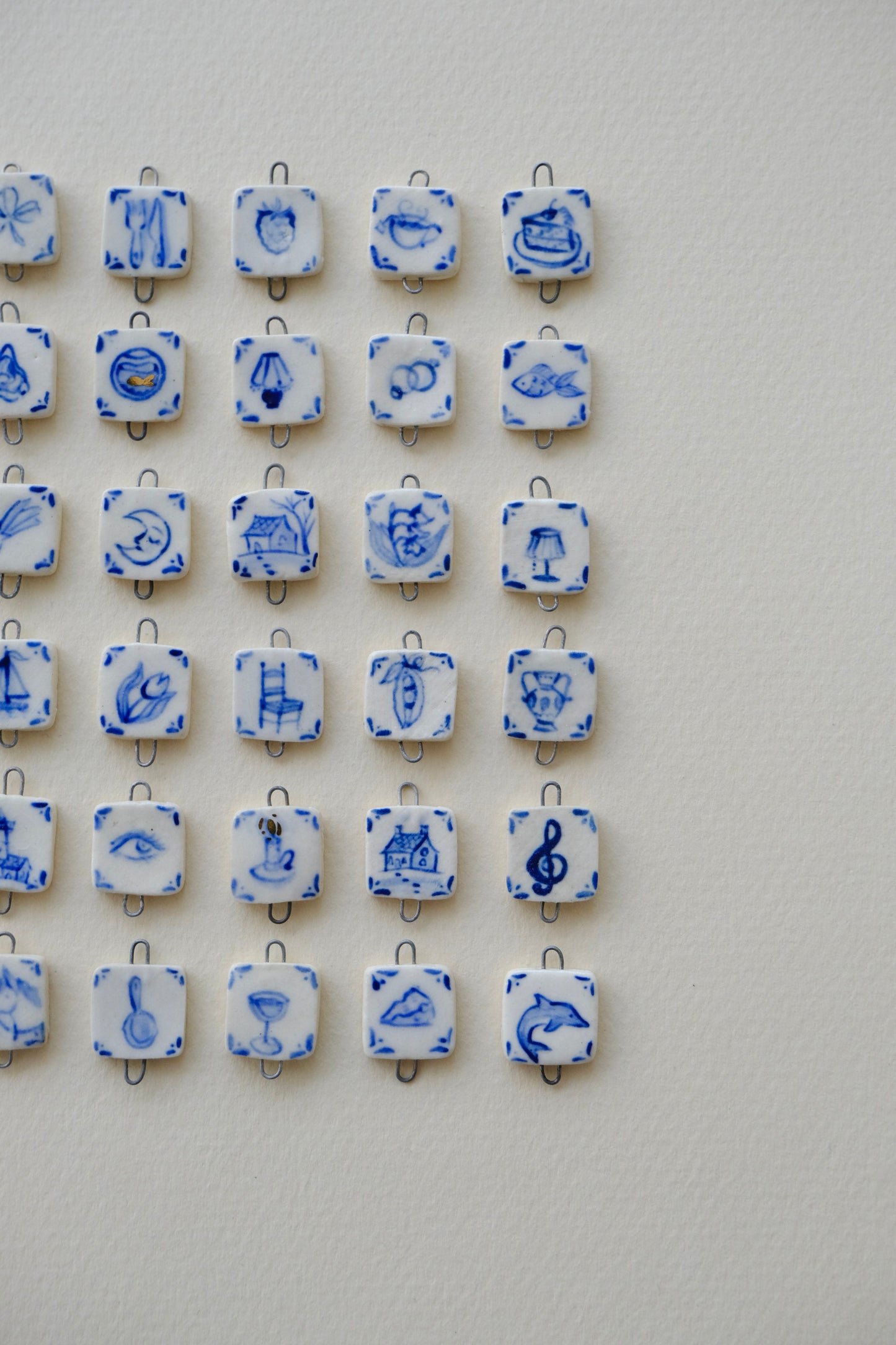 Mix n’ Match Dainty Blue Kitchen Tile Pearl Single Earring
