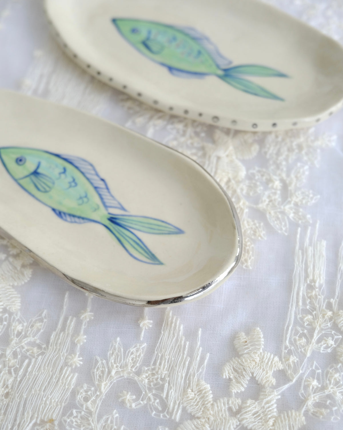 Silver Fish Trinket Plates