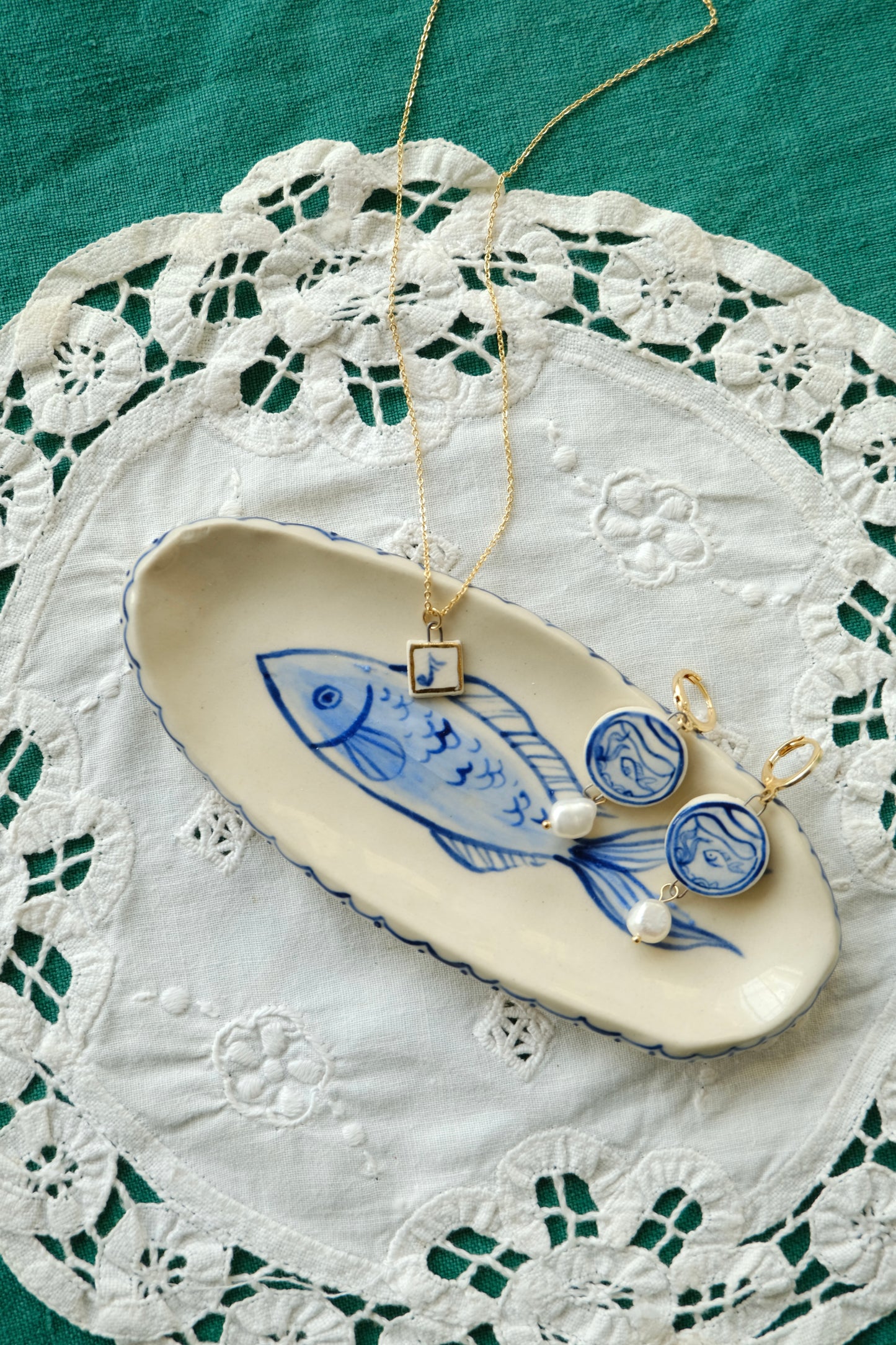 Blue Fish Trinket Plate