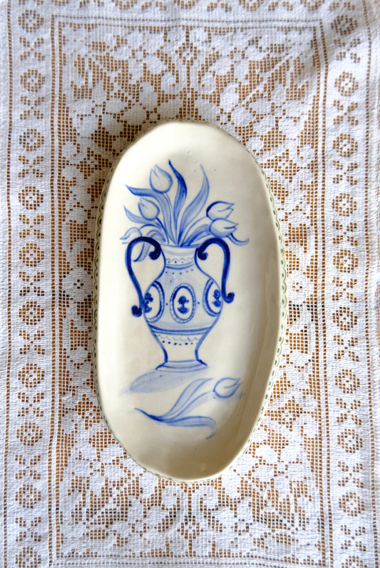 Vase with Flowers Trinket Dish