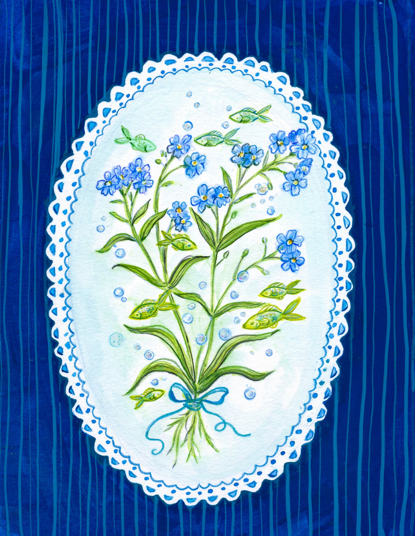 Forget Me Not Aquarium Print