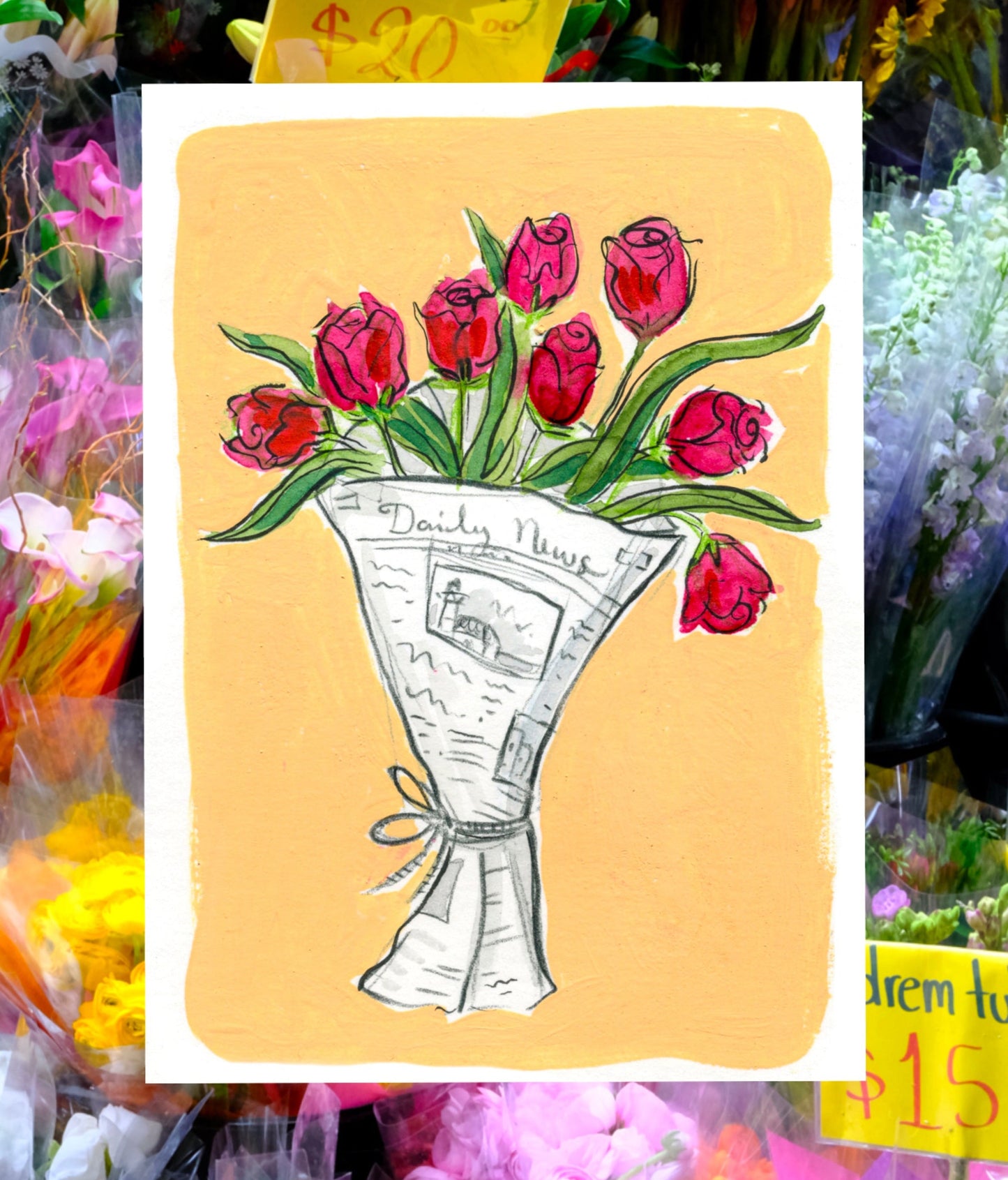 Rosie Tulip Bouquet Matte Print