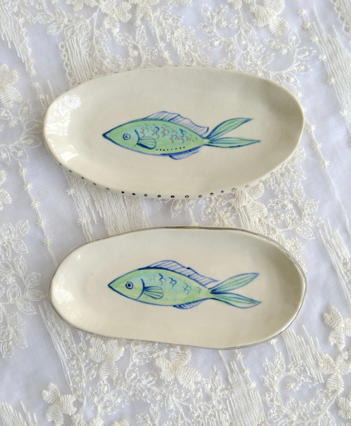 Silver Fish Trinket Plates