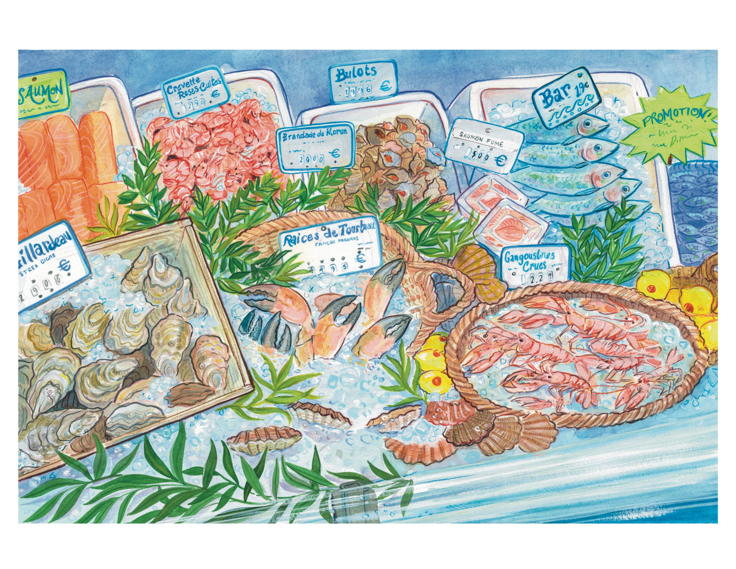 Montmartre Fish Market Print