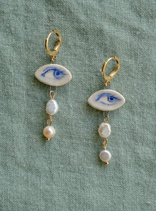Lover’s Eye Handpainted Ceramic Earrings
