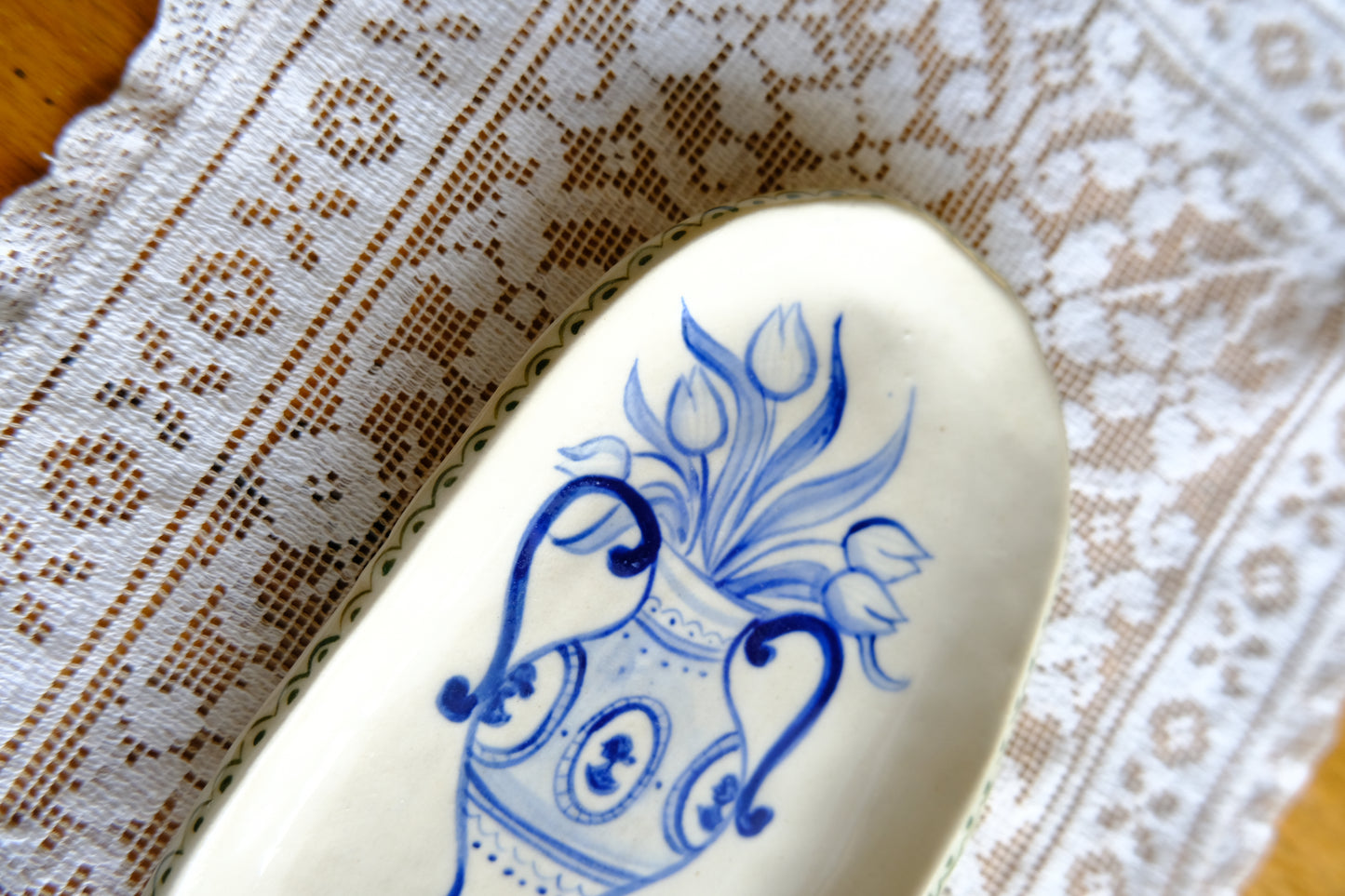 Vase with Flowers Trinket Dish