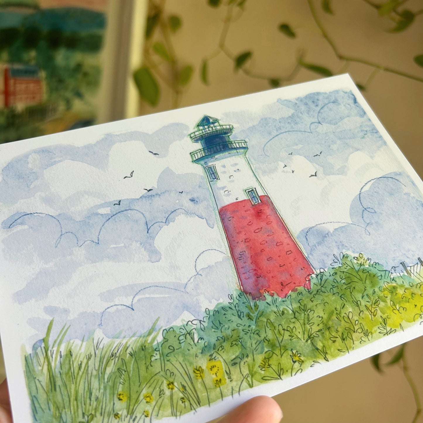 Sankaty Head Lighthouse Watercolor Print