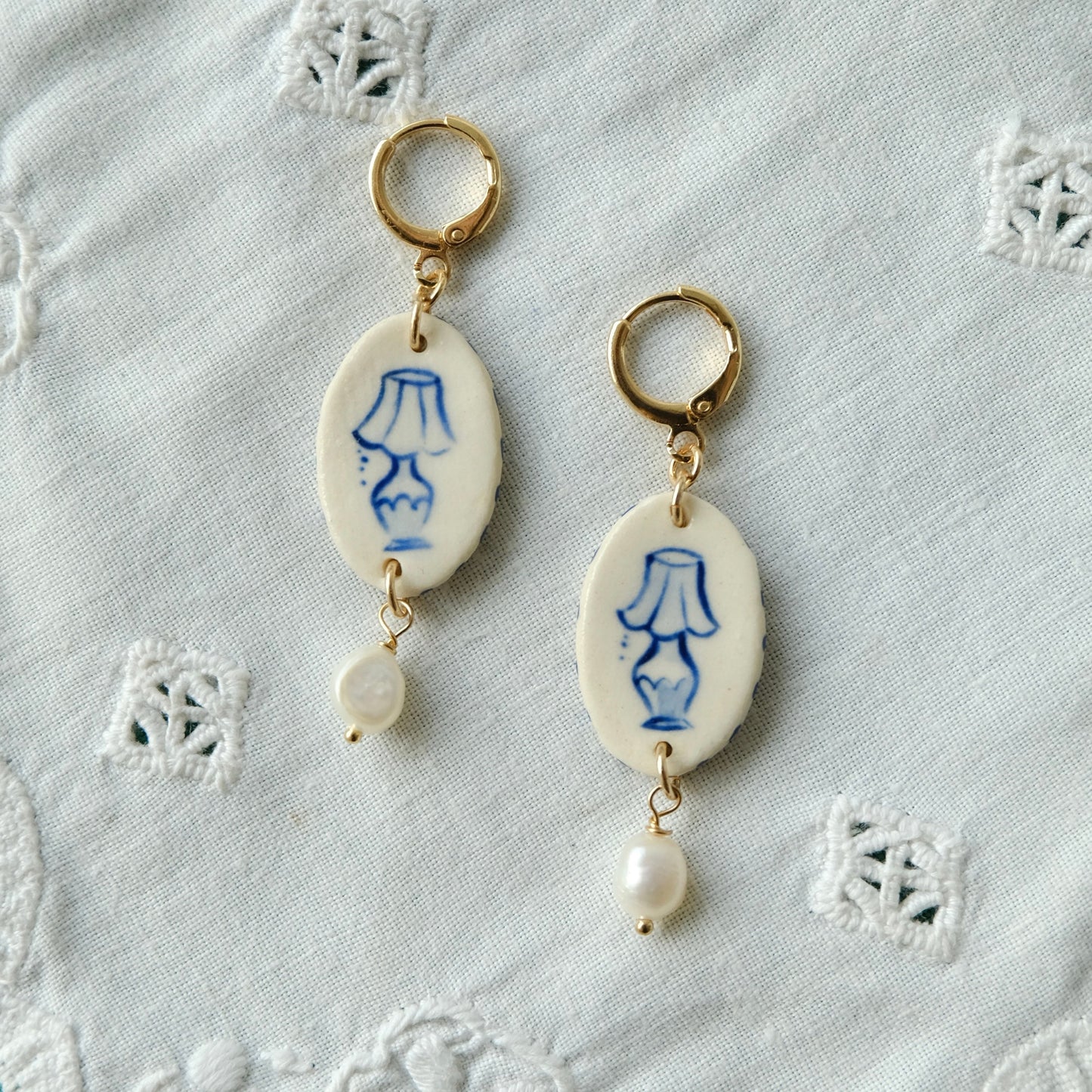 Blue Lamp Earrings