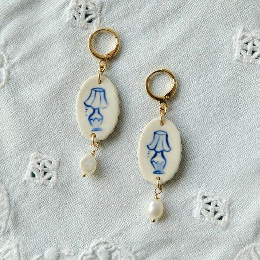 Blue Lamp Earrings