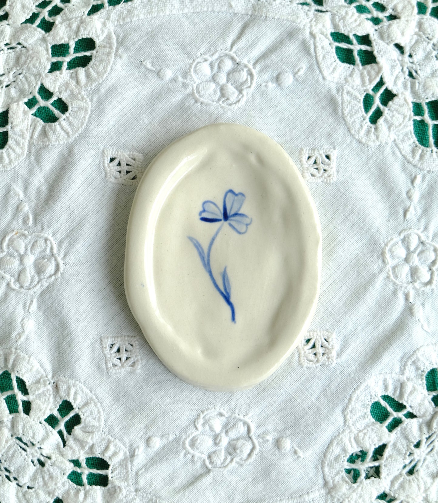 Blue Clover Trinket Plate