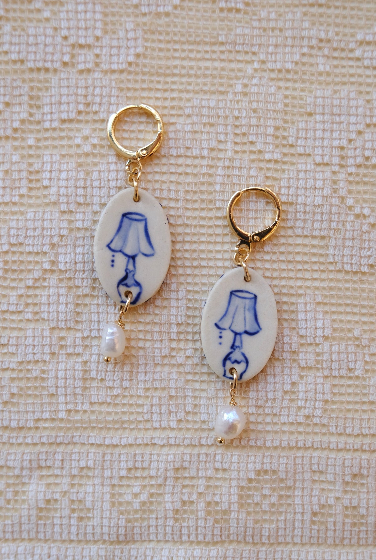 Blue Lamp Earrings