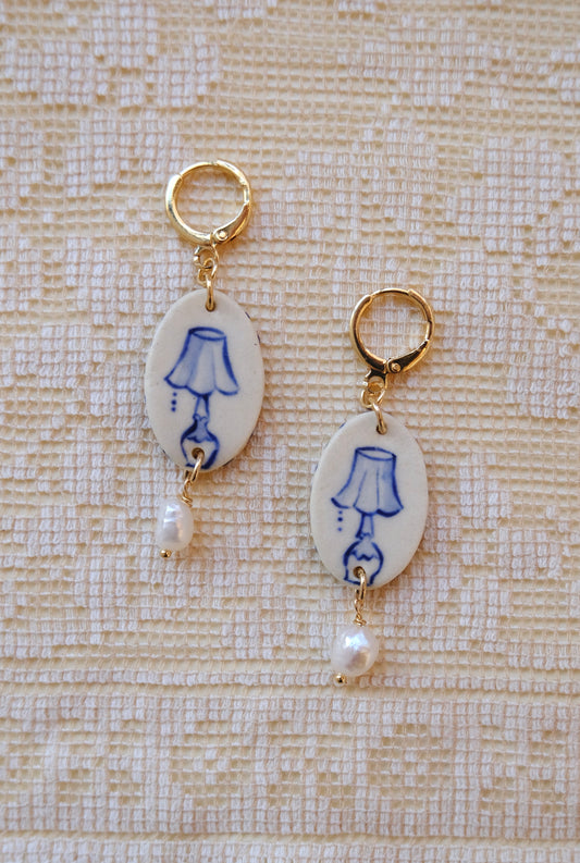 Blue Lamp Earrings