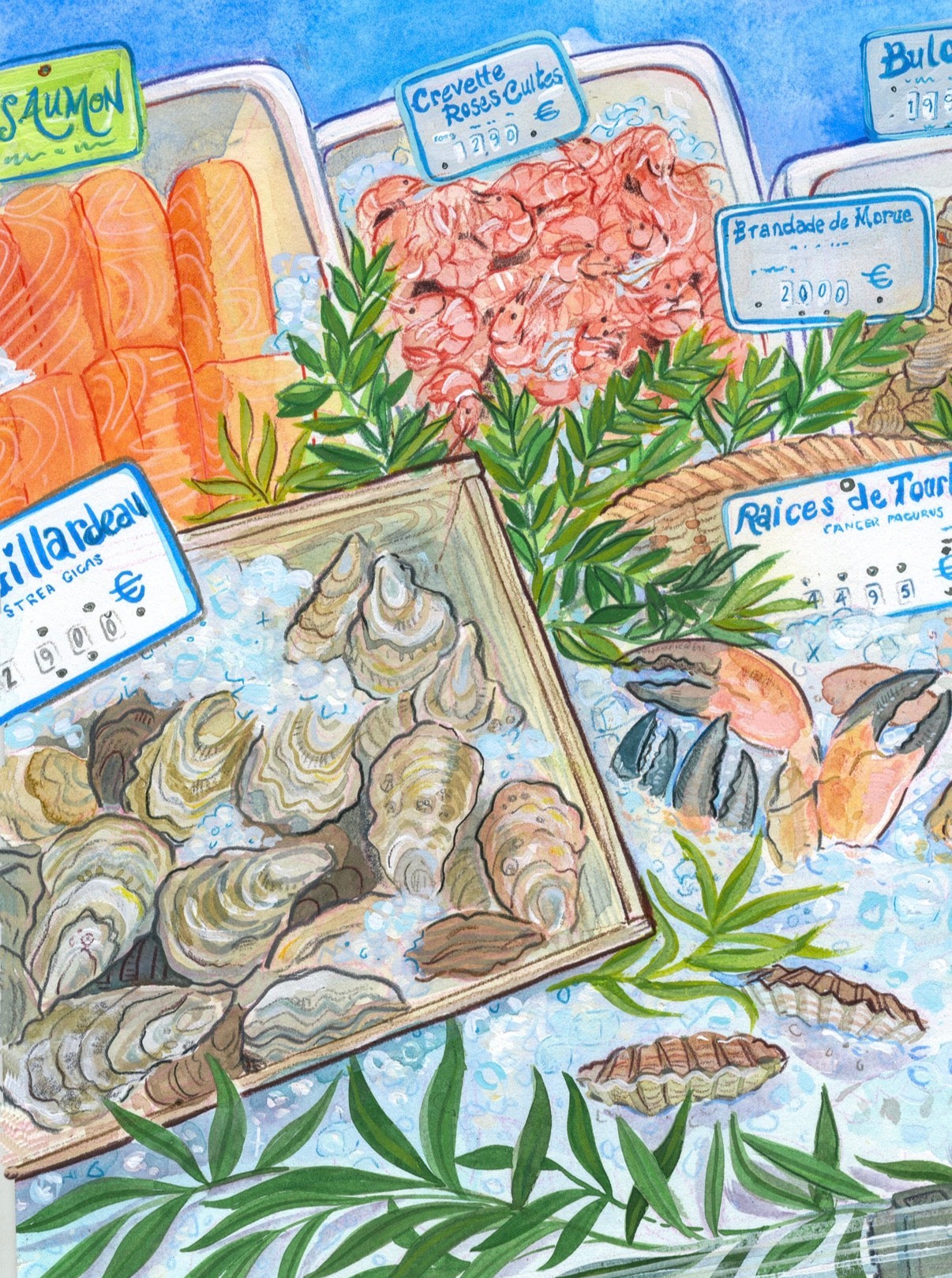 Montmartre Fish Market Print