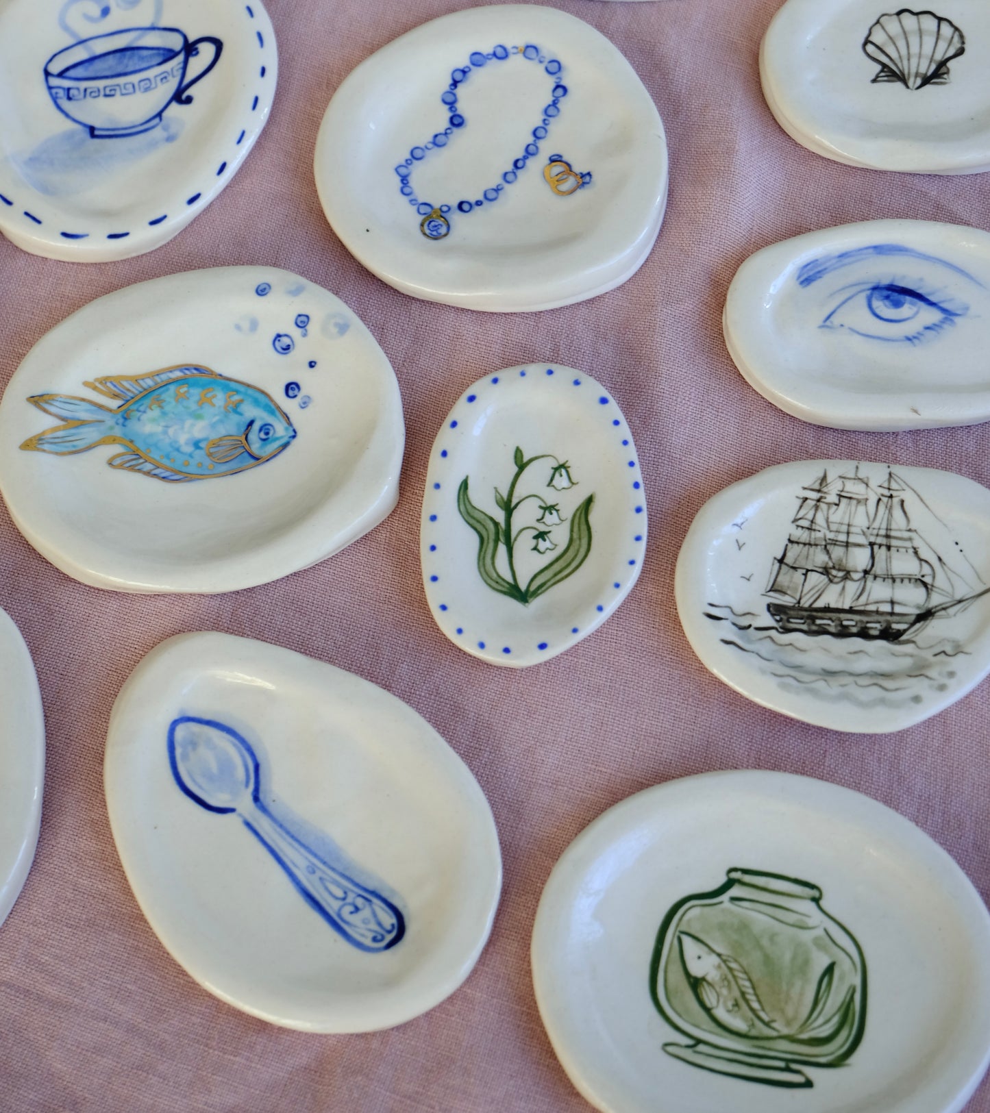 April One of a Kind Trinket Plates