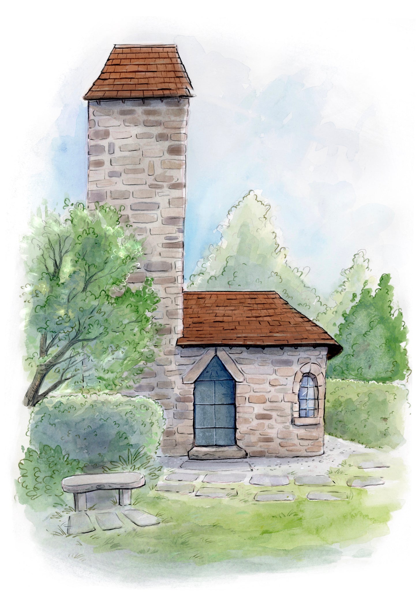 Mary’s Bell Tower Woods Hole Massachusetts Print