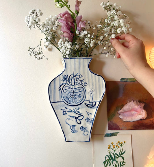 Fishbowl Still Life Wall Vase
