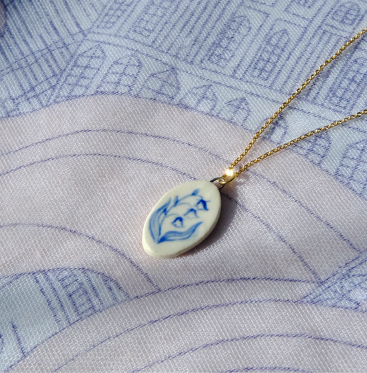 Blue Lily of the Valley Pendant