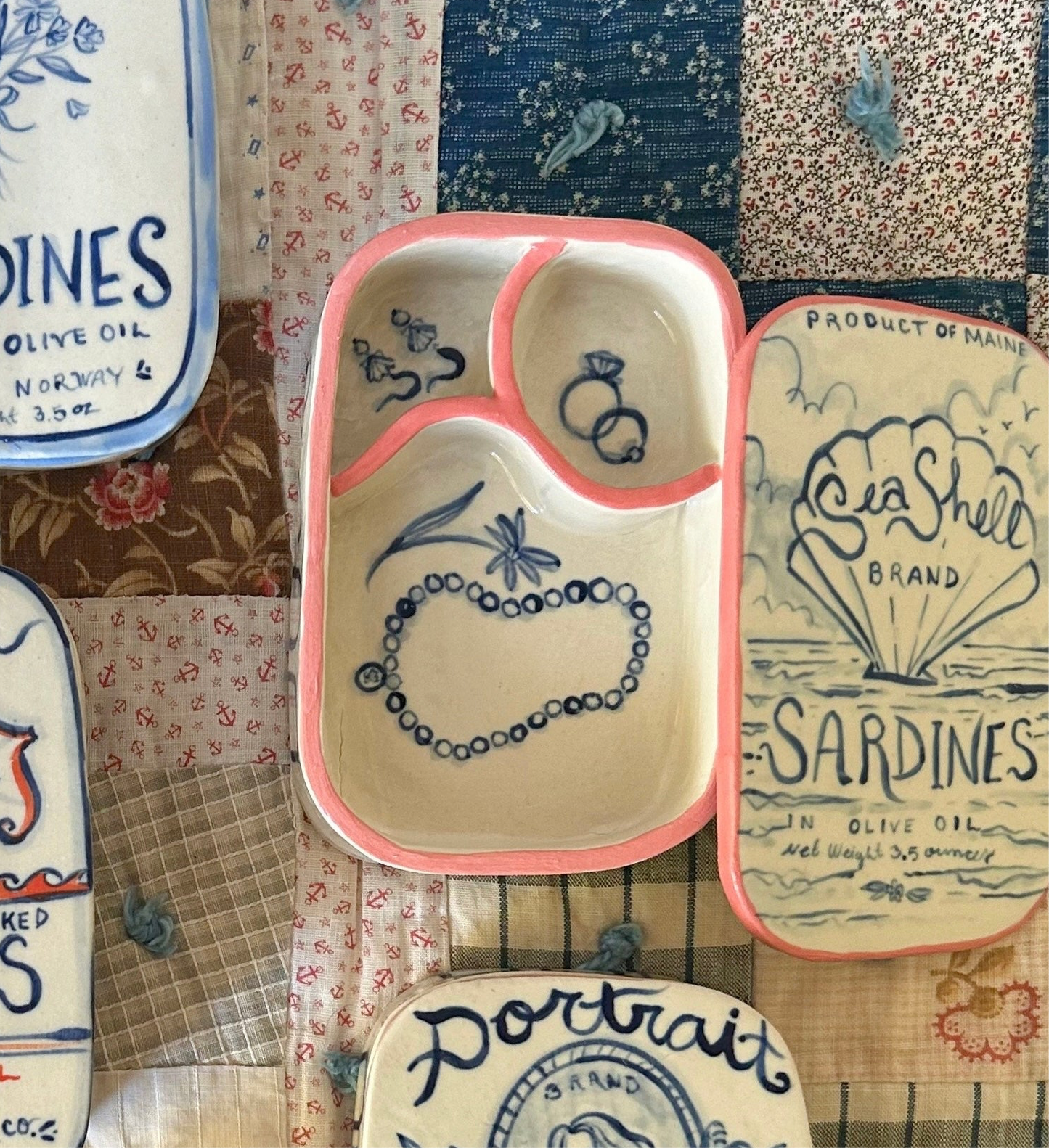 Seashell Sardines Jewlery Box