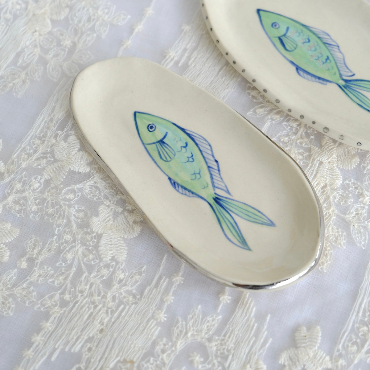 Silver Fish Trinket Plates