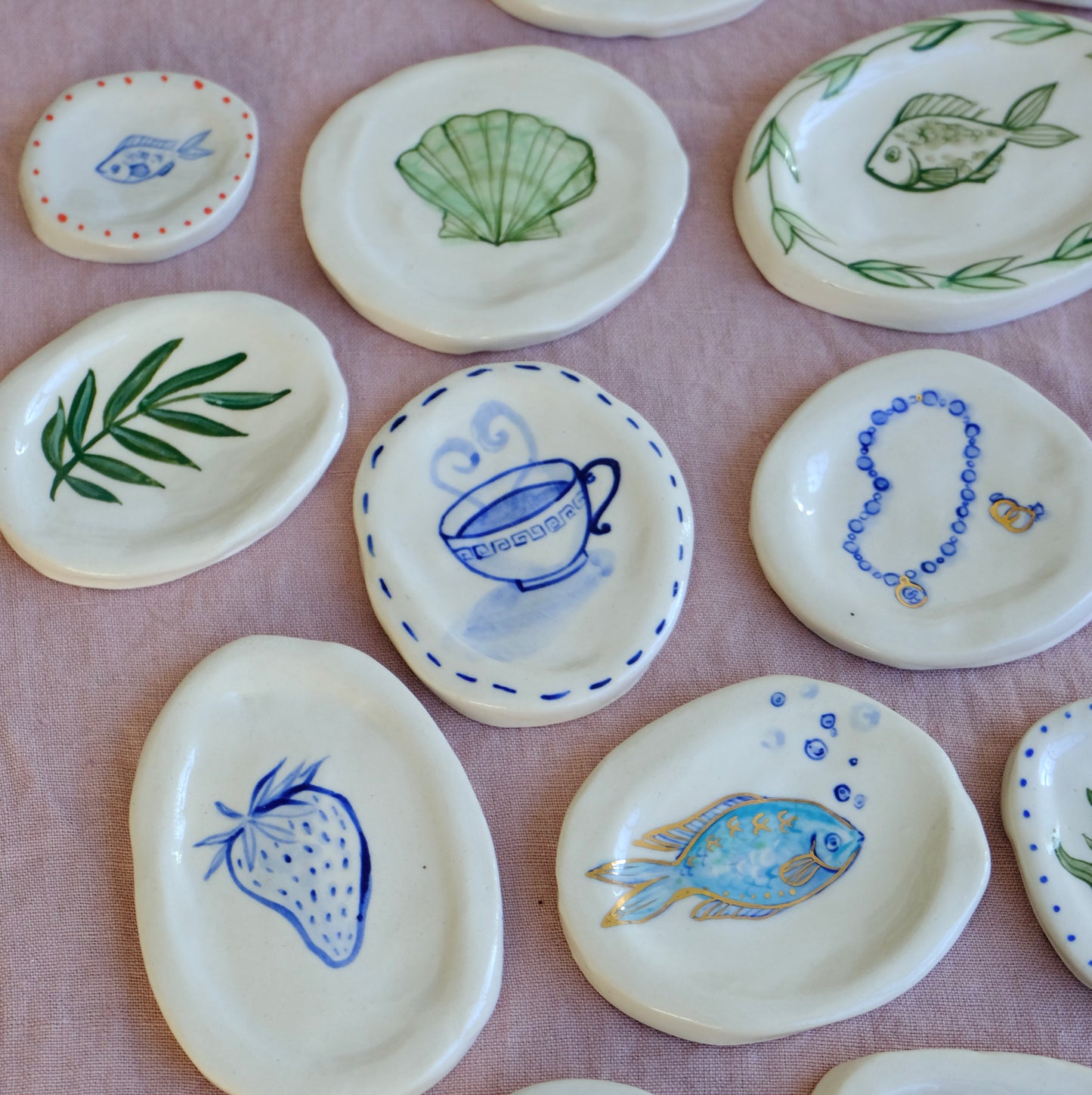 April One of a Kind Trinket Plates