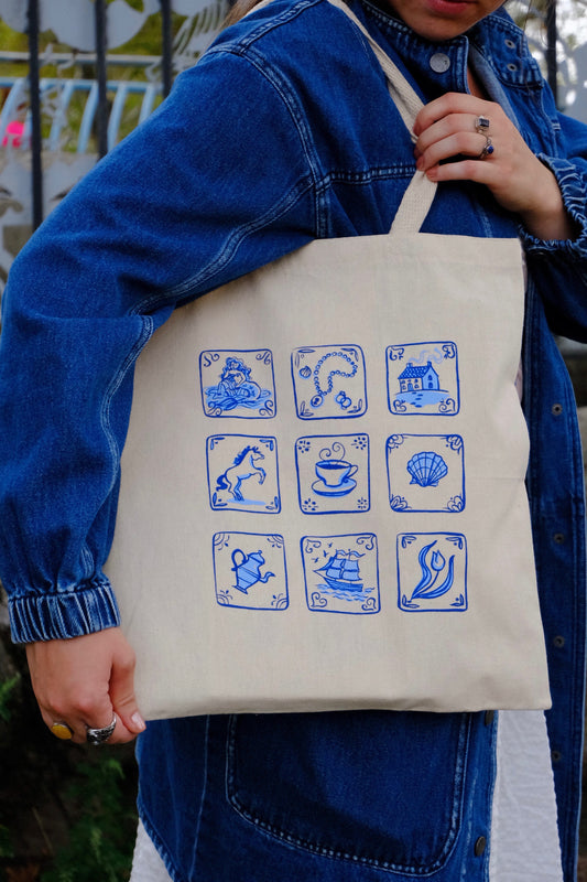 Storybook Tile Tote Bag