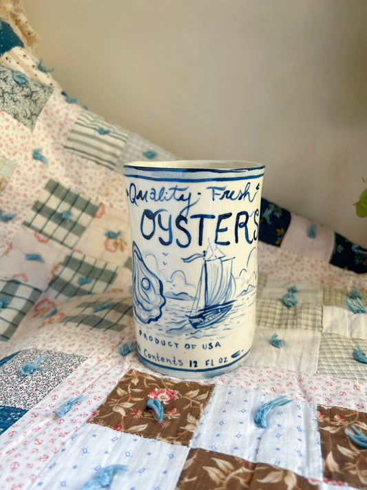 Quality Fresh Oysters in a Can Vase