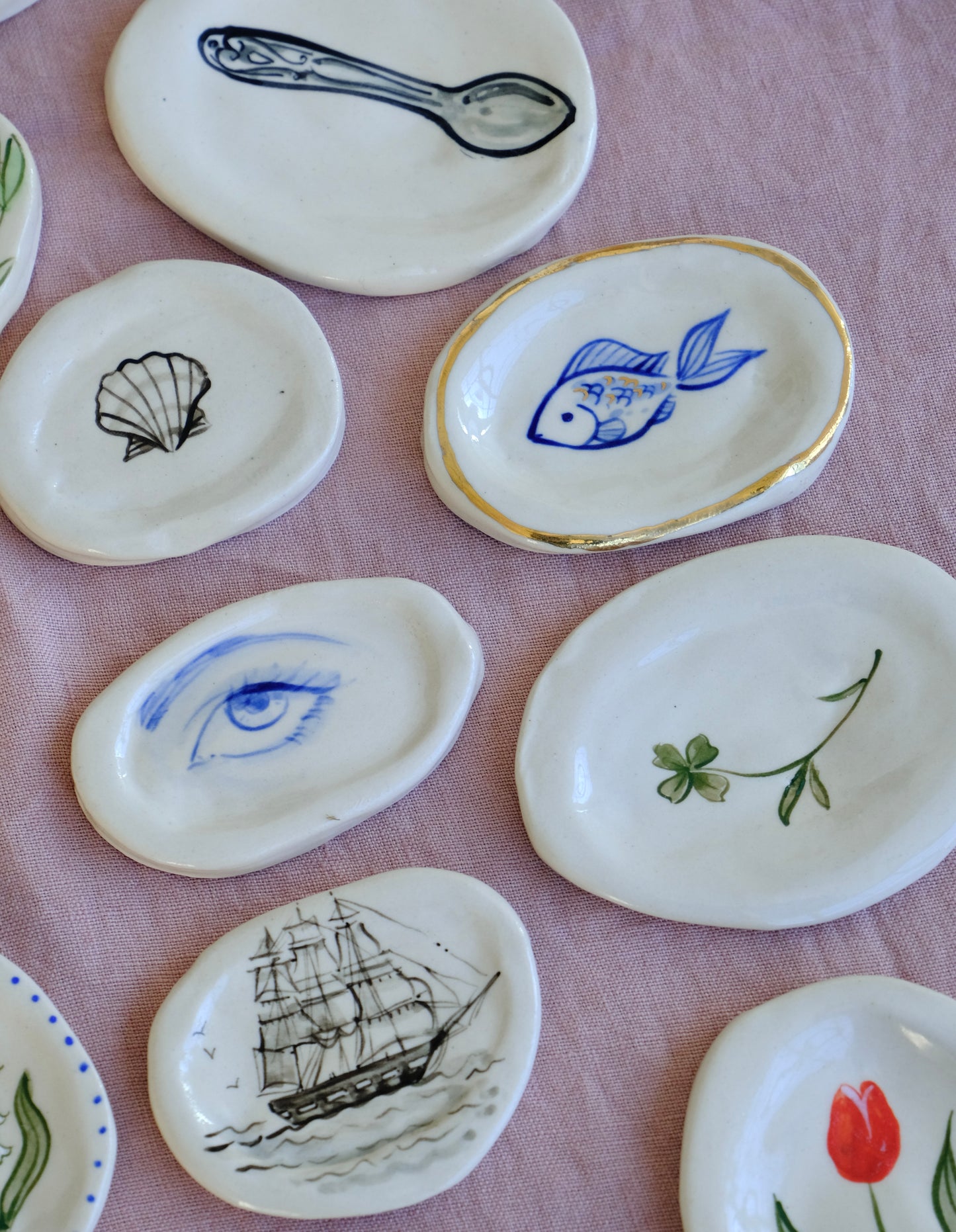 April One of a Kind Trinket Plates