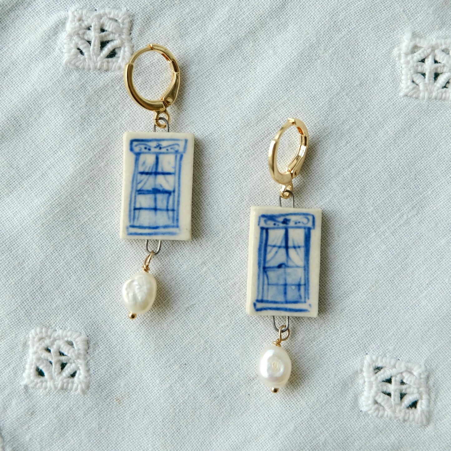 Blue Window Earrings