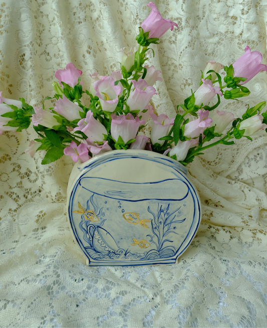 Gold Fish Bowl Vase